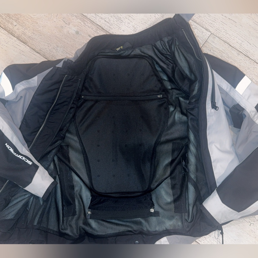 Scorpion Exo Optima Men's Waterproof Armored Riding Motorcycle Jacket Gray Large - Picture 13 of 15